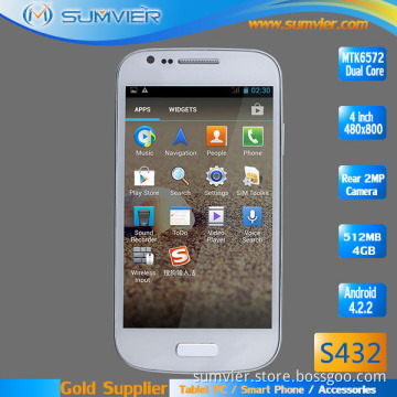 OEM 3G Mtk6572 Dual Core 512MB+4GB Android Phone (S432)